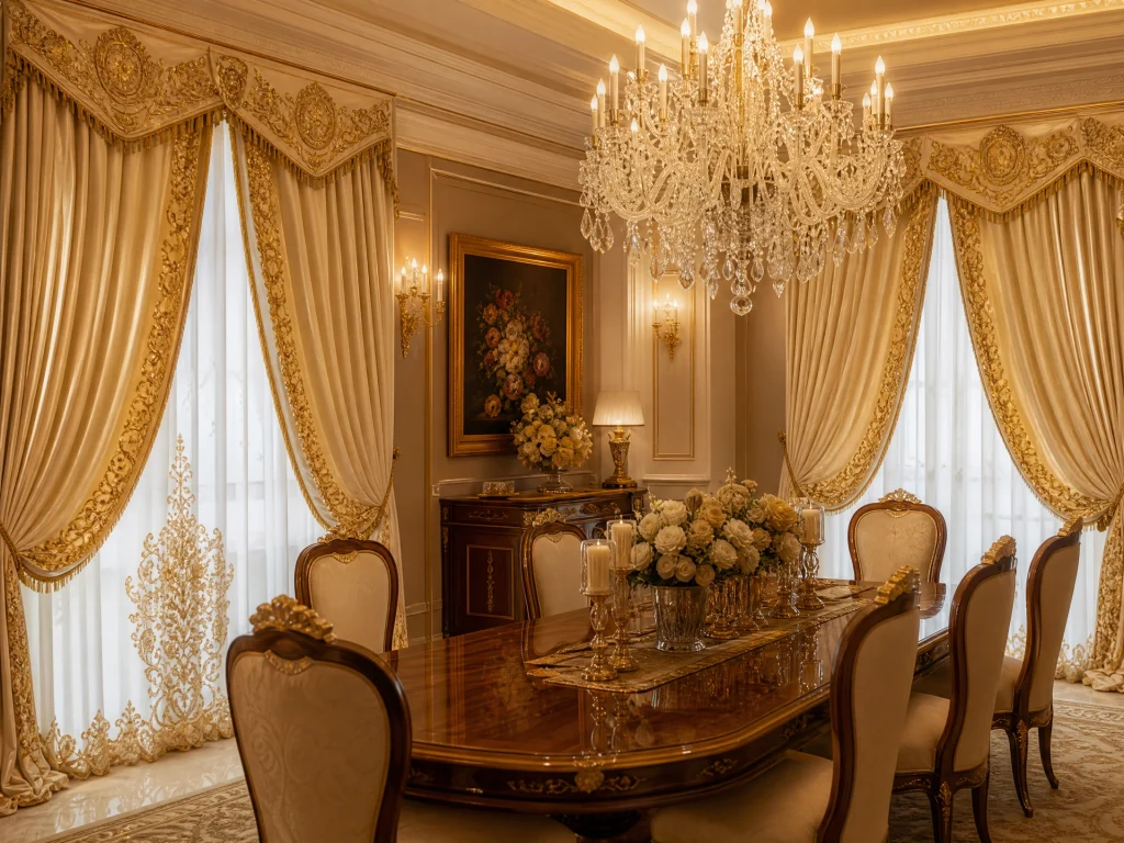 Royal Gold Embroidered Curtain