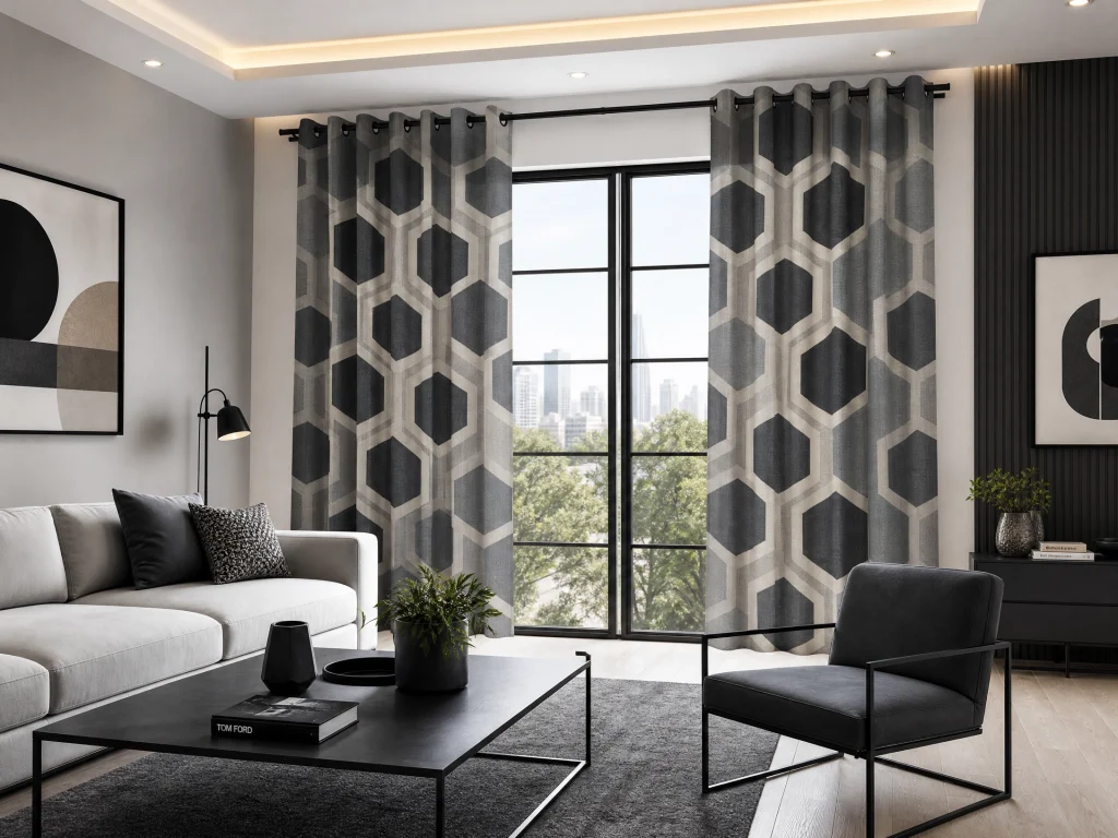 Modern Geometric Window Curtain