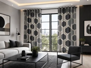 Modern Geometric Window Curtain